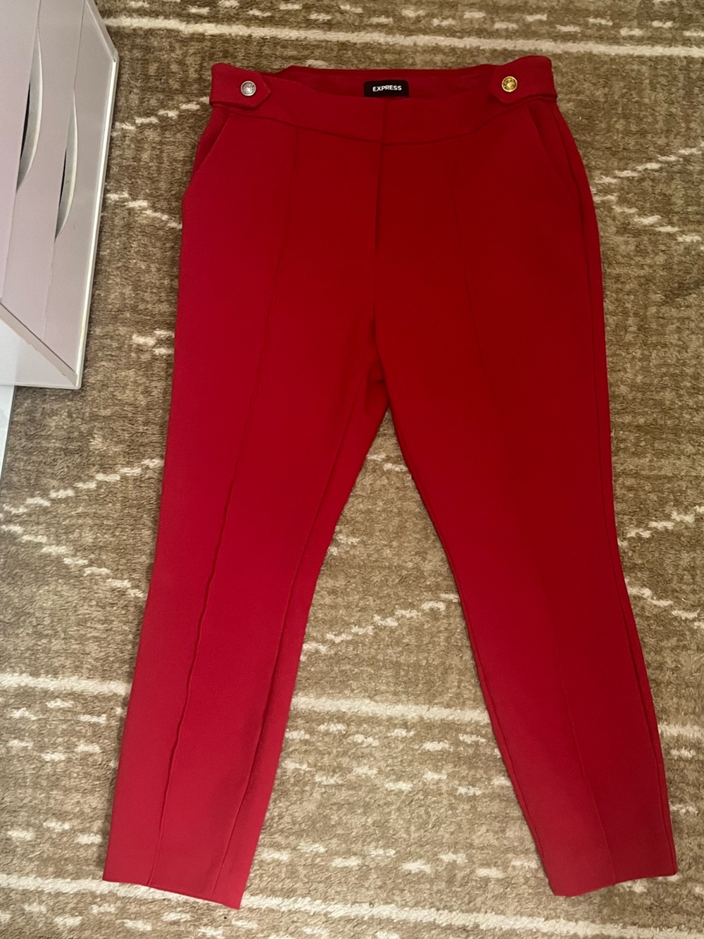 Express Red Ankle Cropped Pants